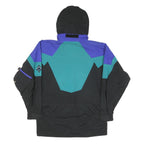 BLACK BEAR Mens Black & Purple Colourblock Outdoor Jacket M Polyester Blend Zip