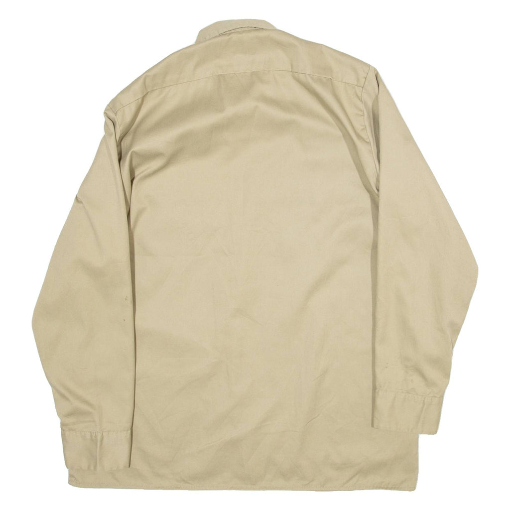 DICKIES Mens Worker Shirt Brown Long Sleeve L