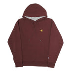 CHAMPION Mens Maroon Hoodie M Small Logo Pullover Cotton Blend Comfortable Fit