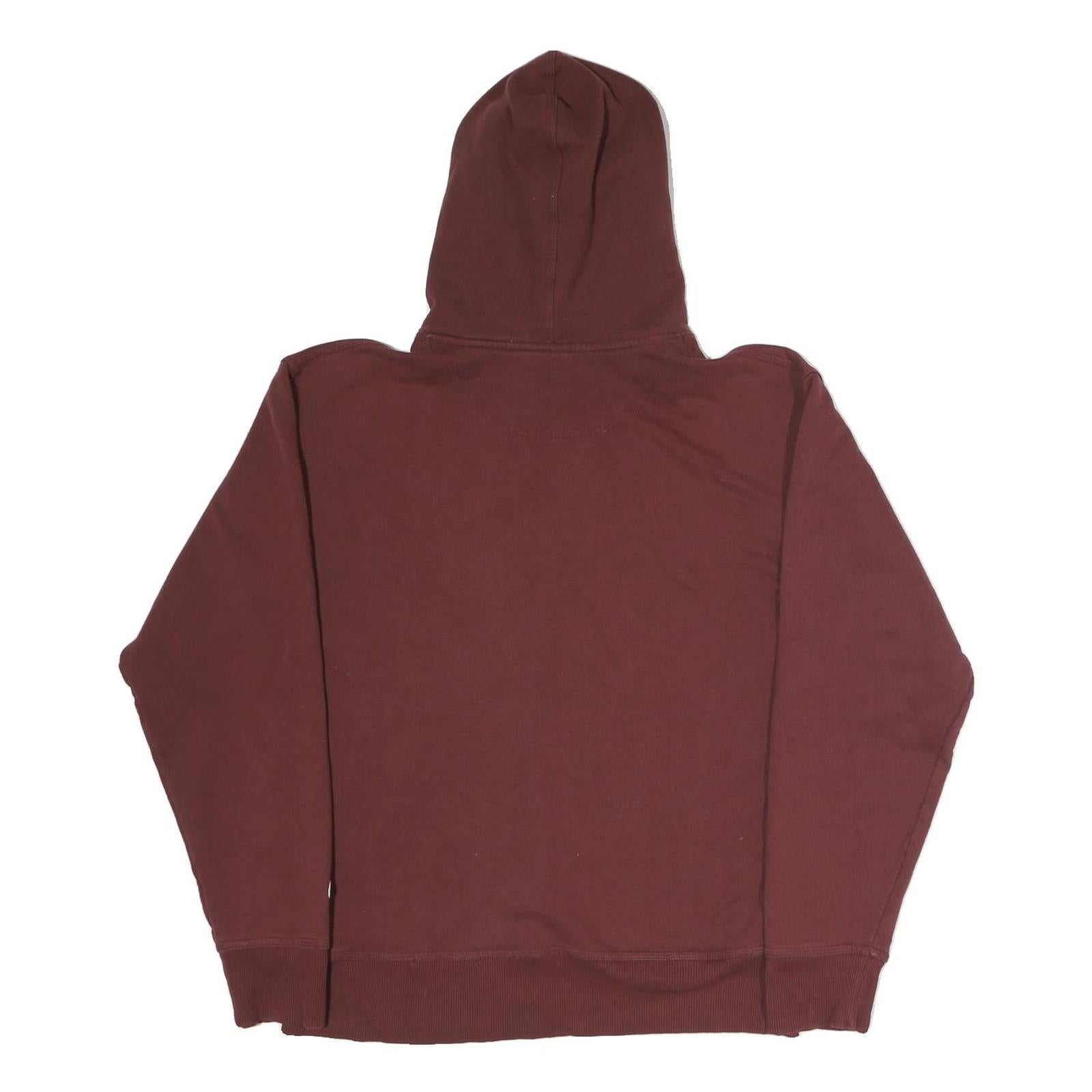 CHAMPION Mens Maroon Hoodie M Small Logo Pullover Cotton Blend Comfortable Fit