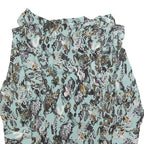 KAREN MILLEN Womens Blue Printed Blouse Long Sleeve Collared UK 8 Stylish