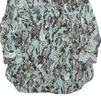 KAREN MILLEN Womens Blue Printed Blouse Long Sleeve Collared UK 8 Stylish