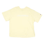 CHAMPION Mens Cream Classic T-Shirt 2XL Short Sleeve Crew Neck Cotton Blend