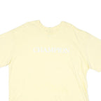 CHAMPION Mens Cream Classic T-Shirt 2XL Short Sleeve Crew Neck Cotton Blend