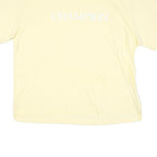 CHAMPION Mens Cream Classic T-Shirt 2XL Short Sleeve Crew Neck Cotton Blend