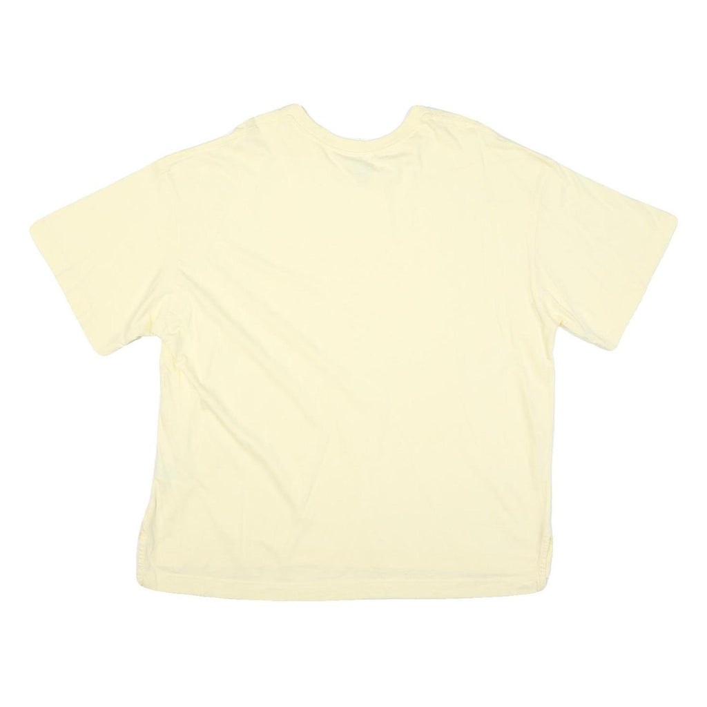 CHAMPION Mens Cream Classic T-Shirt 2XL Short Sleeve Crew Neck Cotton Blend