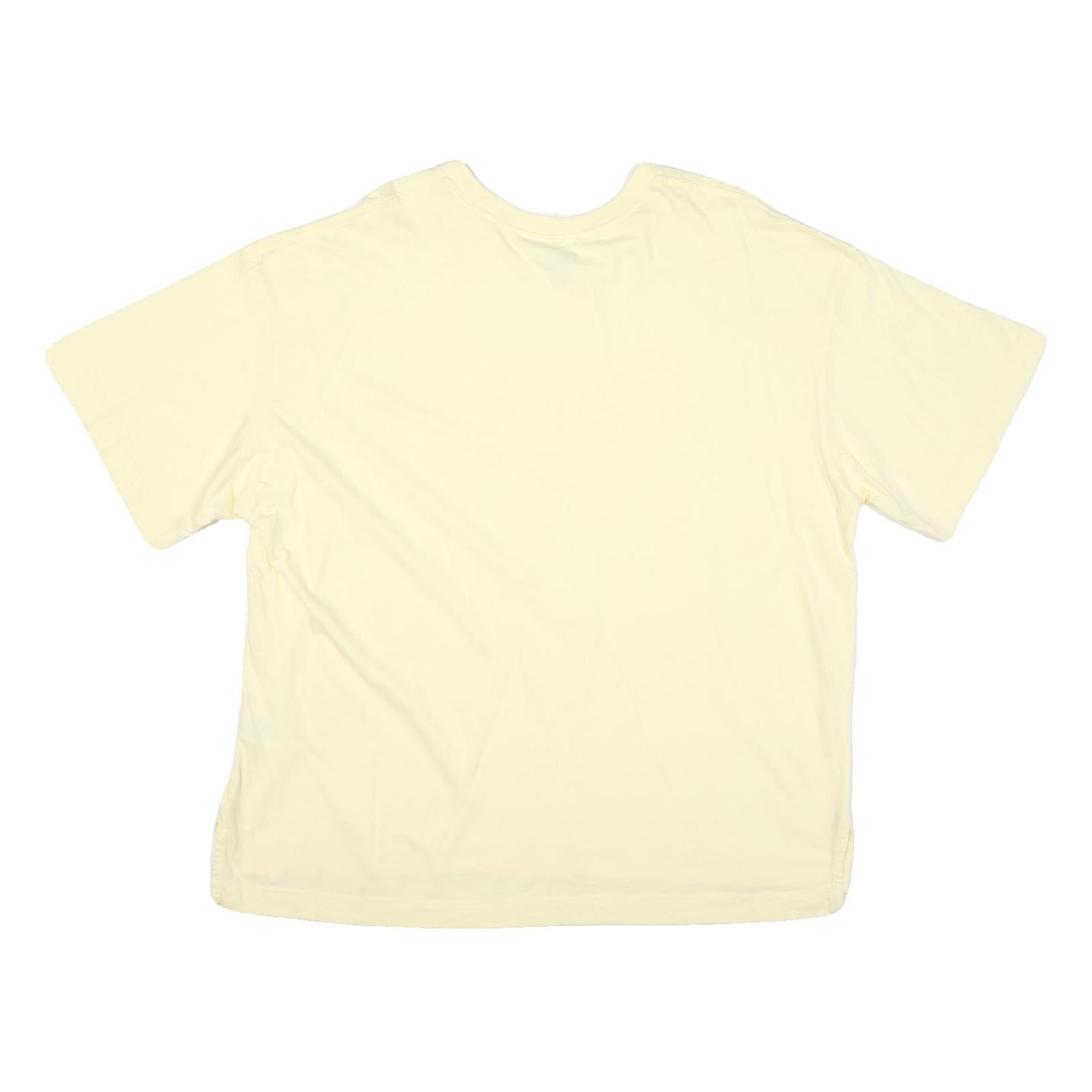 CHAMPION Mens Cream Classic T-Shirt 2XL Short Sleeve Crew Neck Cotton Blend