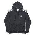 ADIDAS Mens Black Classic Zip Hoodie Jacket L Polyester Plain Hooded