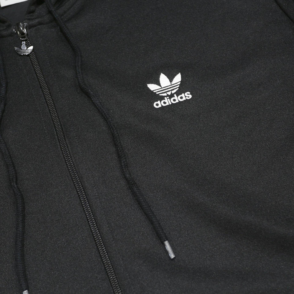 ADIDAS Mens Black Classic Zip Hoodie Jacket L Polyester Plain Hooded
