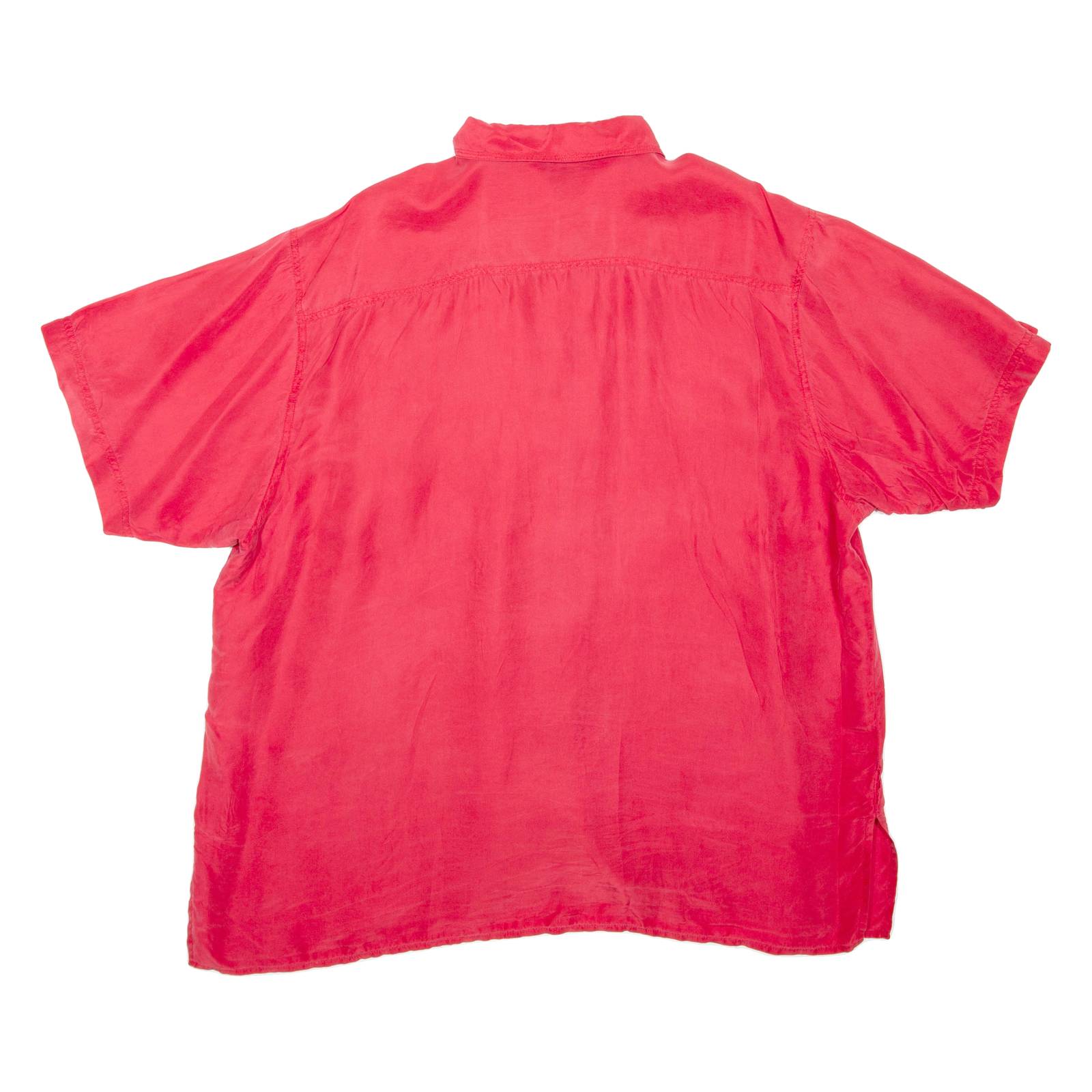 DEVILLE Womens Shirt Red Collared XL