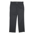 DICKIES Mens Polyester Blend Black Regular Straight Trousers W30 L30 Zip Closure
