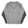 CHAMPION Mens Grey & Navy Quarter Zip Jacket L Polyester Blend Colourblock