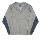CHAMPION Mens Grey & Navy Quarter Zip Jacket L Polyester Blend Colourblock