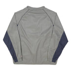 CHAMPION Mens Grey & Navy Quarter Zip Jacket L Polyester Blend Colourblock