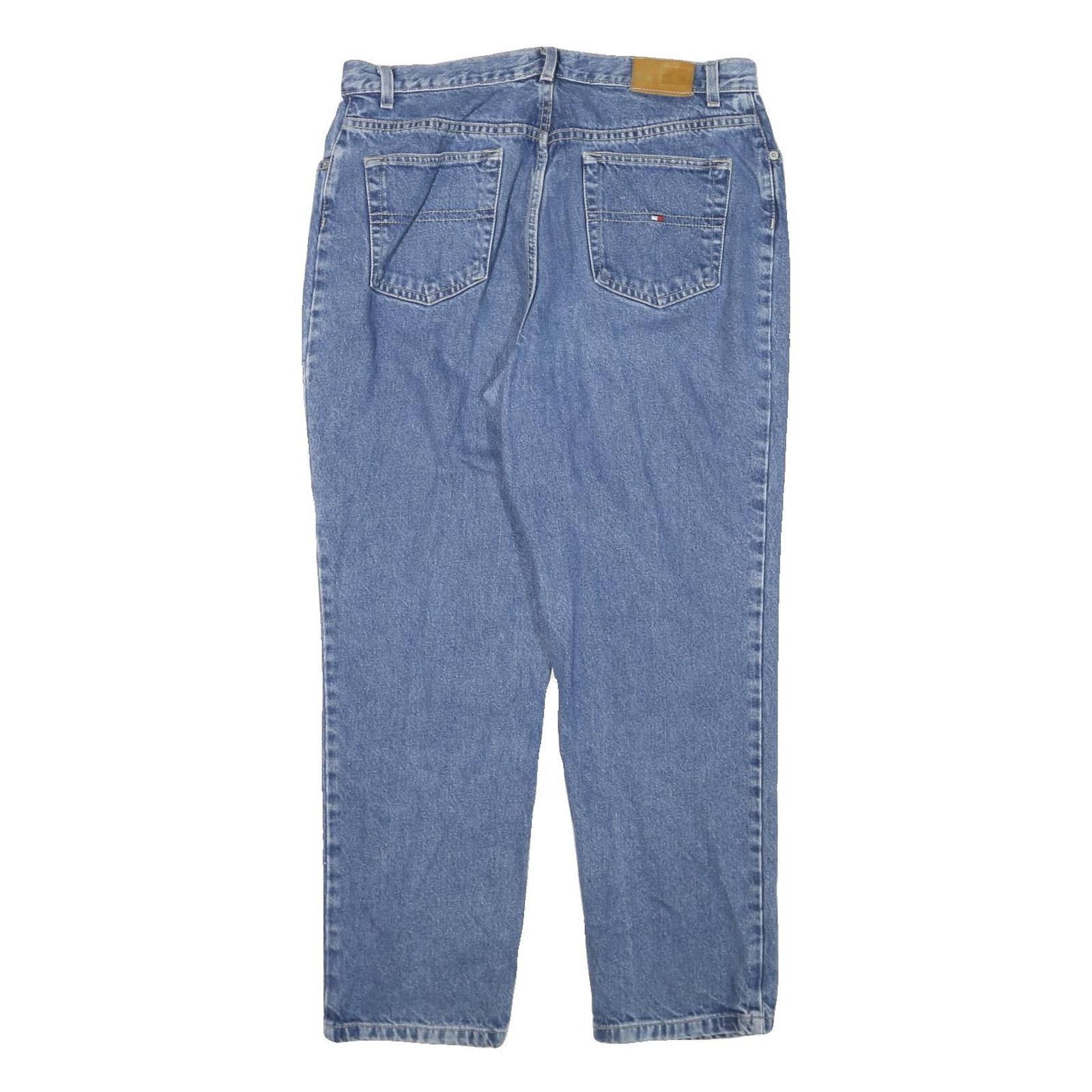 TOMMY HILFIGER Womens Relaxed Blue Denim Medium W32 L27 Jeans Cotton Blend Zip