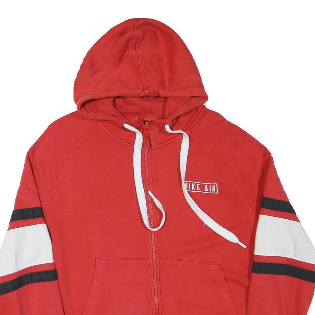 NIKE Mens Red & White Hooded Full Zip Hoodie M Sportswear Casual