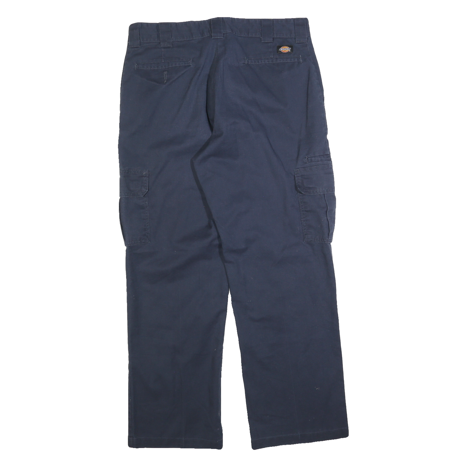 DICKIES Mens Cotton Blend Navy Regular Straight Leg Trousers W36 L32 Workwear