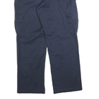 DICKIES Mens Cotton Blend Navy Regular Straight Leg Trousers W36 L32 Workwear
