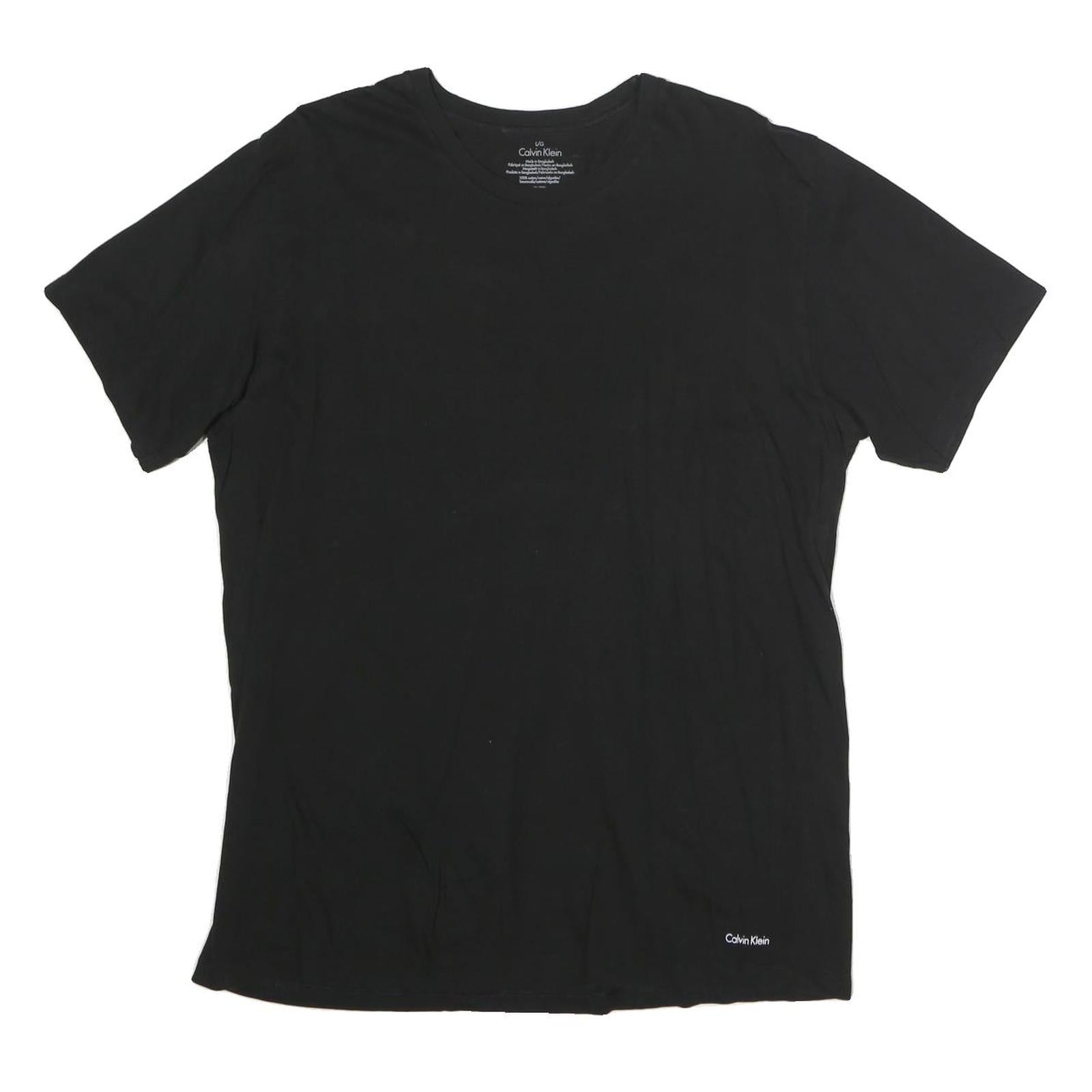 CALVIN KLEIN Mens Black L T-Shirt Short Sleeve Crew Neck Minimal Logo