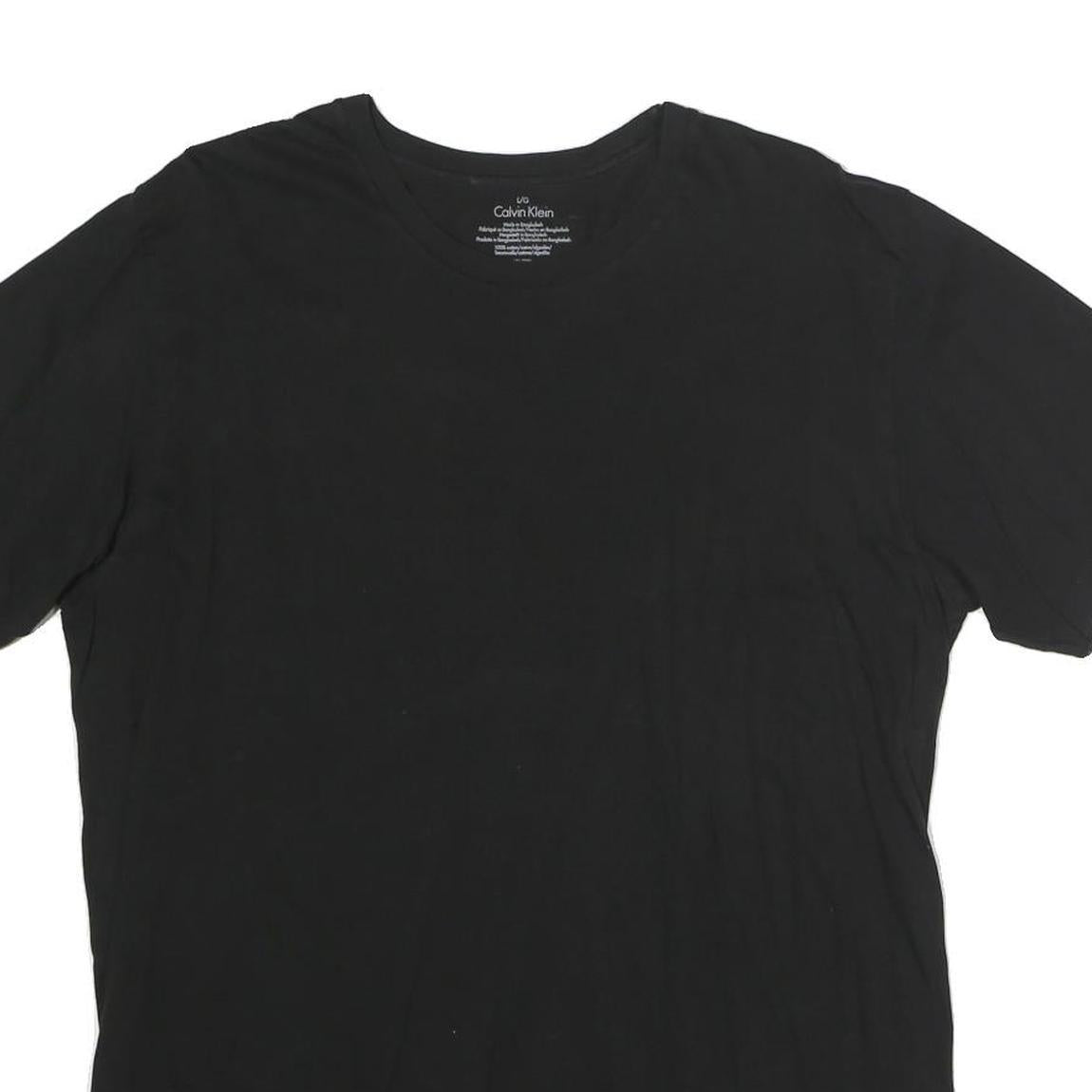 CALVIN KLEIN Mens Black L T-Shirt Short Sleeve Crew Neck Minimal Logo