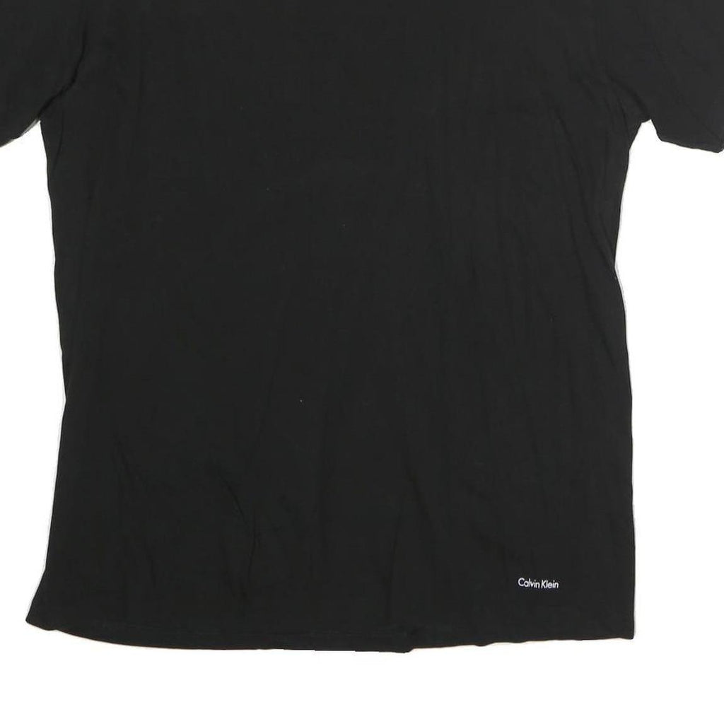 CALVIN KLEIN Mens Black L T-Shirt Short Sleeve Crew Neck Minimal Logo
