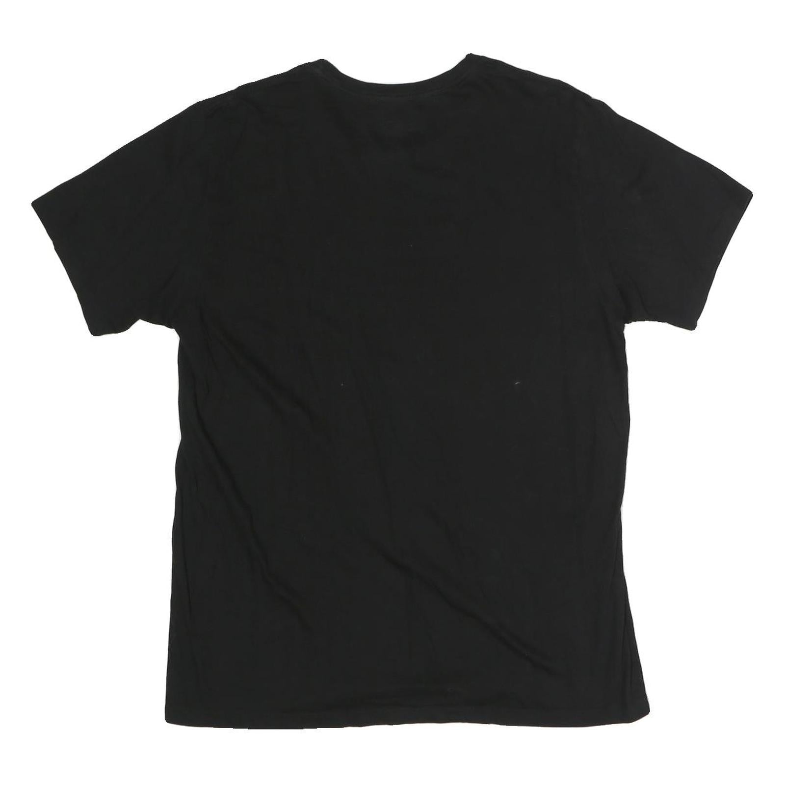 CALVIN KLEIN Mens Black L T-Shirt Short Sleeve Crew Neck Minimal Logo