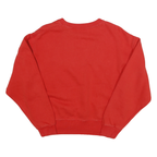 FILA Womens Red Crew Neck M Logo Sweatshirt Cotton Blend Casual Pullover