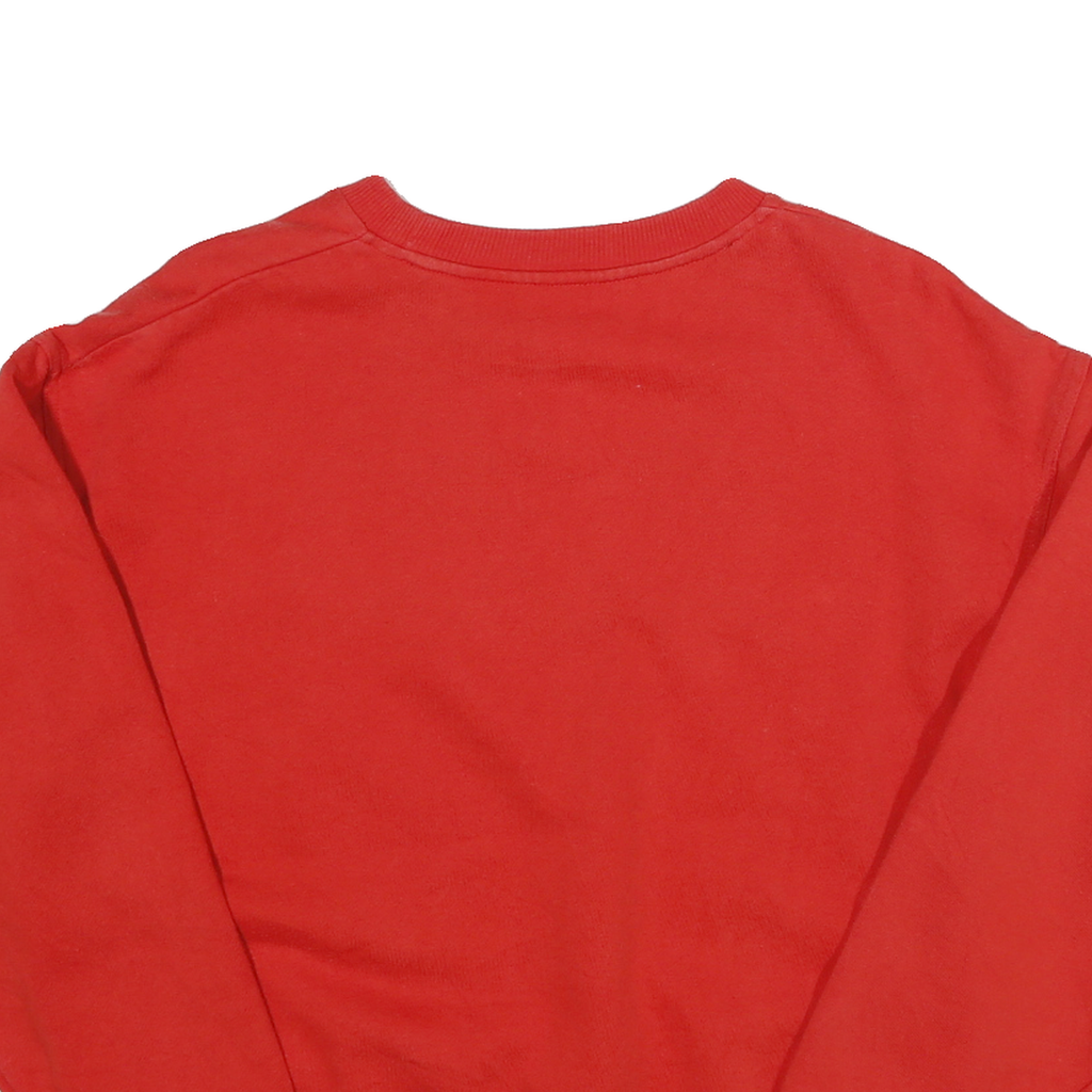 FILA Womens Red Crew Neck M Logo Sweatshirt Cotton Blend Casual Pullover