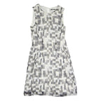 BOSS HUGO BOSS Womens Grey White Geometric Sleeveless Day Polyester Dress M