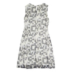 BOSS HUGO BOSS Womens Grey White Geometric Sleeveless Day Polyester Dress M