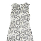 BOSS HUGO BOSS Womens Grey White Geometric Sleeveless Day Polyester Dress M
