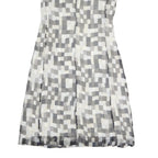 BOSS HUGO BOSS Womens Grey White Geometric Sleeveless Day Polyester Dress M
