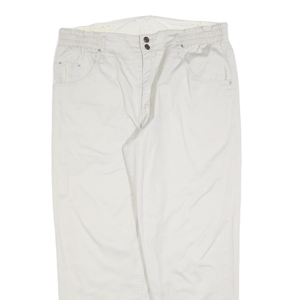 BIG STAR Mens Cotton Blend White Regular Fit Straight Leg Trousers W38 L30