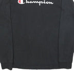 CHAMPION Mens Black Long Sleeve Crew Neck Classic Logo T-Shirt M