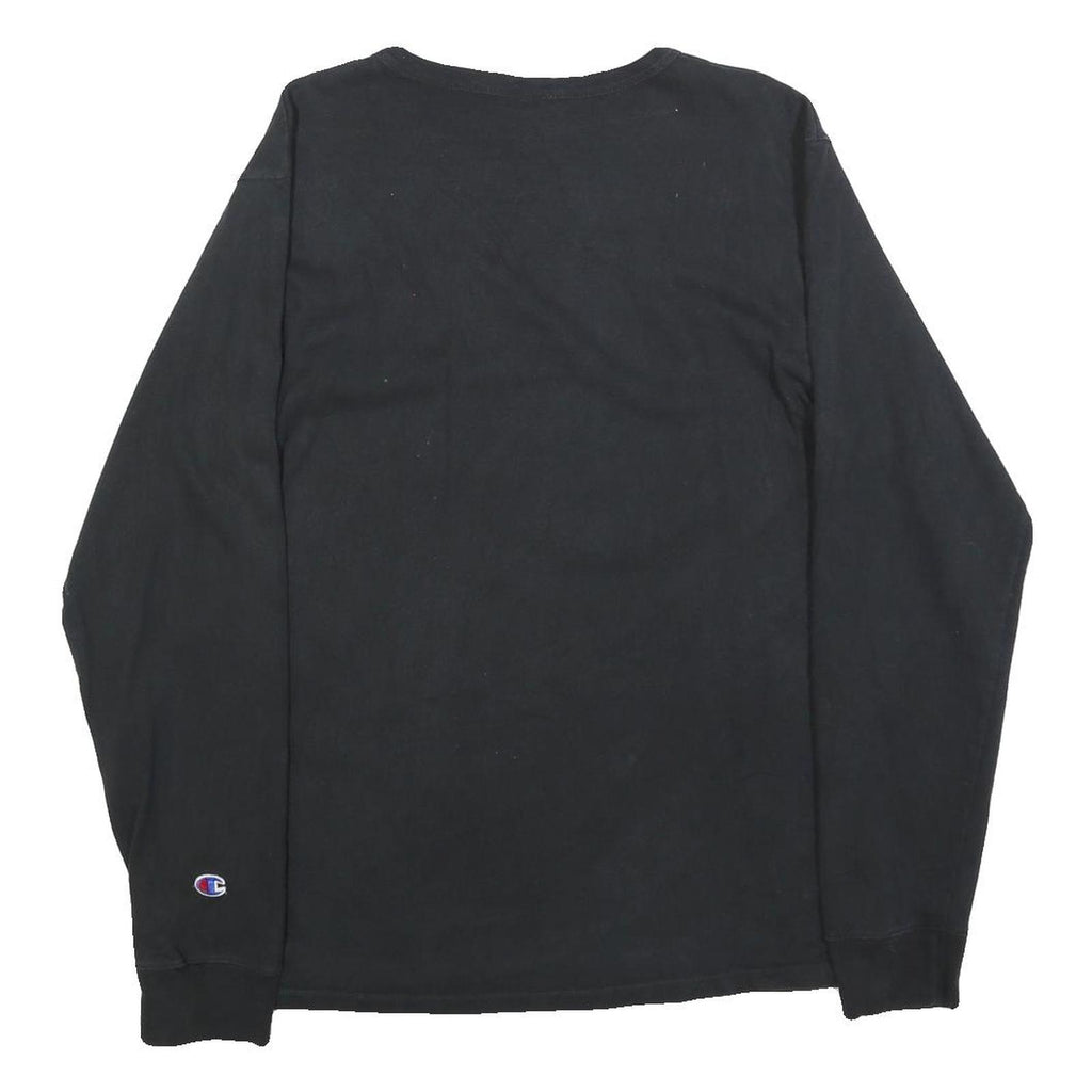CHAMPION Mens Black Long Sleeve Crew Neck Classic Logo T-Shirt M