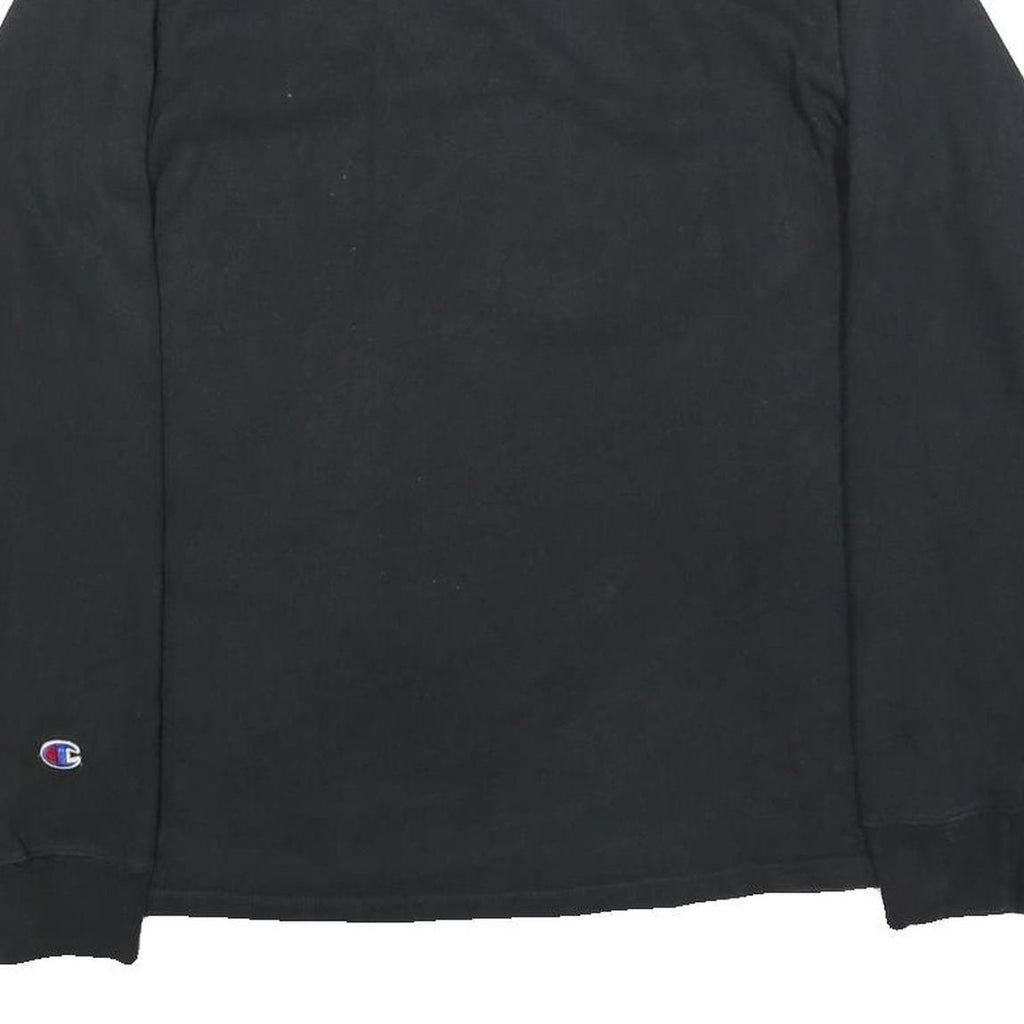 CHAMPION Mens Black Long Sleeve Crew Neck Classic Logo T-Shirt M