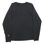 CHAMPION Mens Black Long Sleeve Crew Neck Classic Logo T-Shirt M