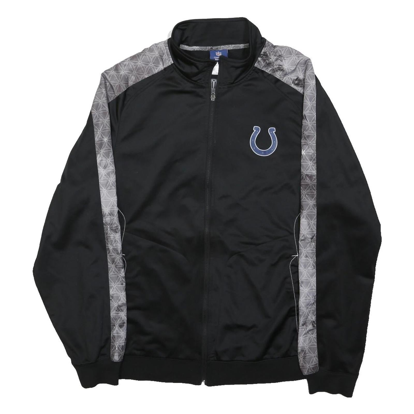 NFL Mens Black Grey Indianapolis Colts Track Jacket XL Polyester Zip Sportswear