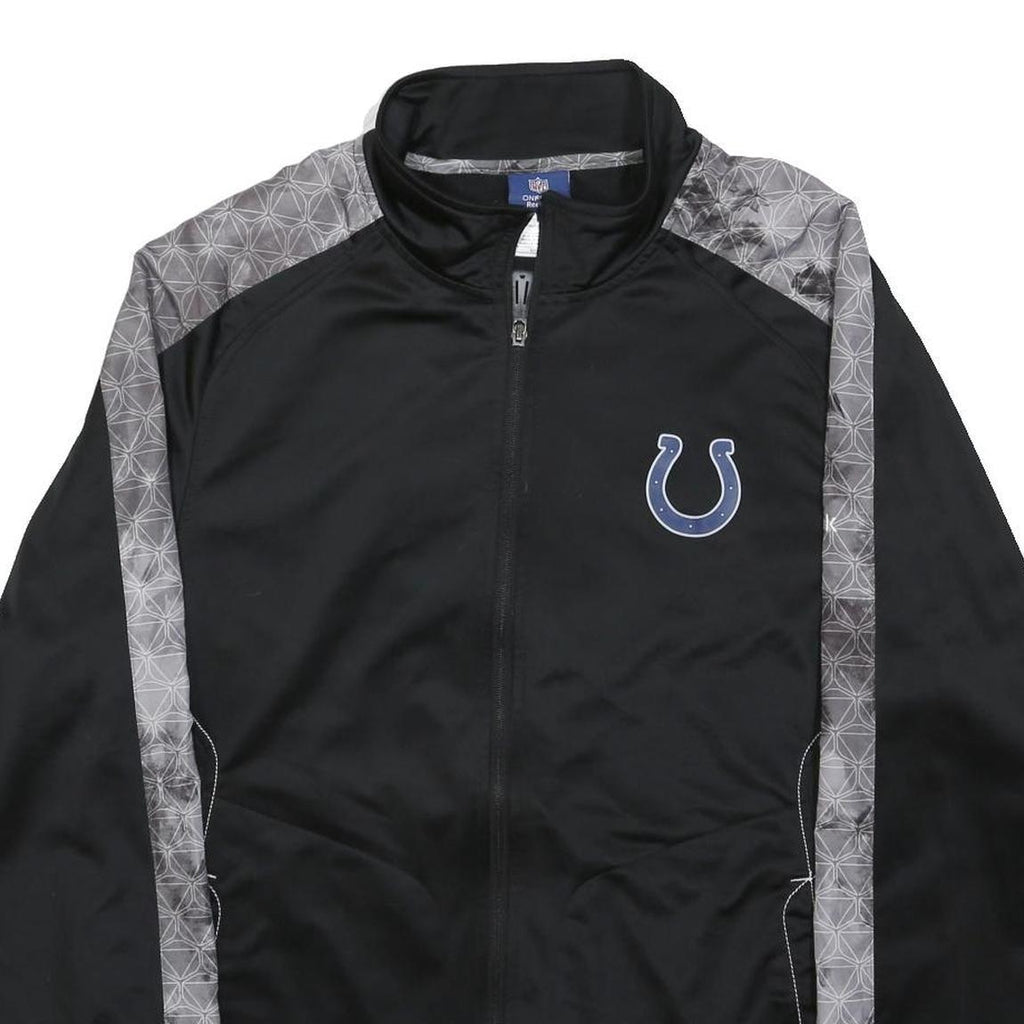 NFL Mens Black Grey Indianapolis Colts Track Jacket XL Polyester Zip Sportswear