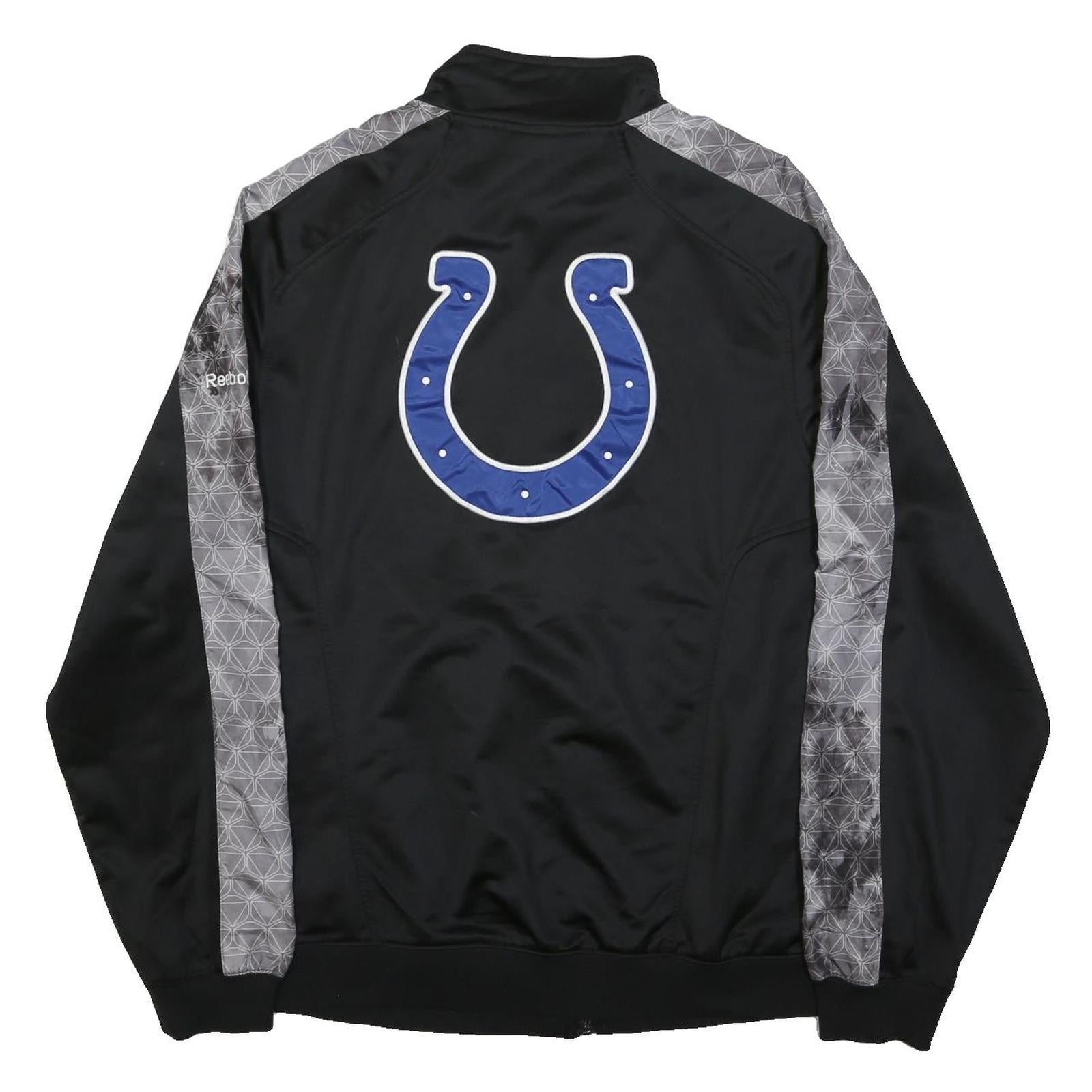 NFL Mens Black Grey Indianapolis Colts Track Jacket XL Polyester Zip Sportswear
