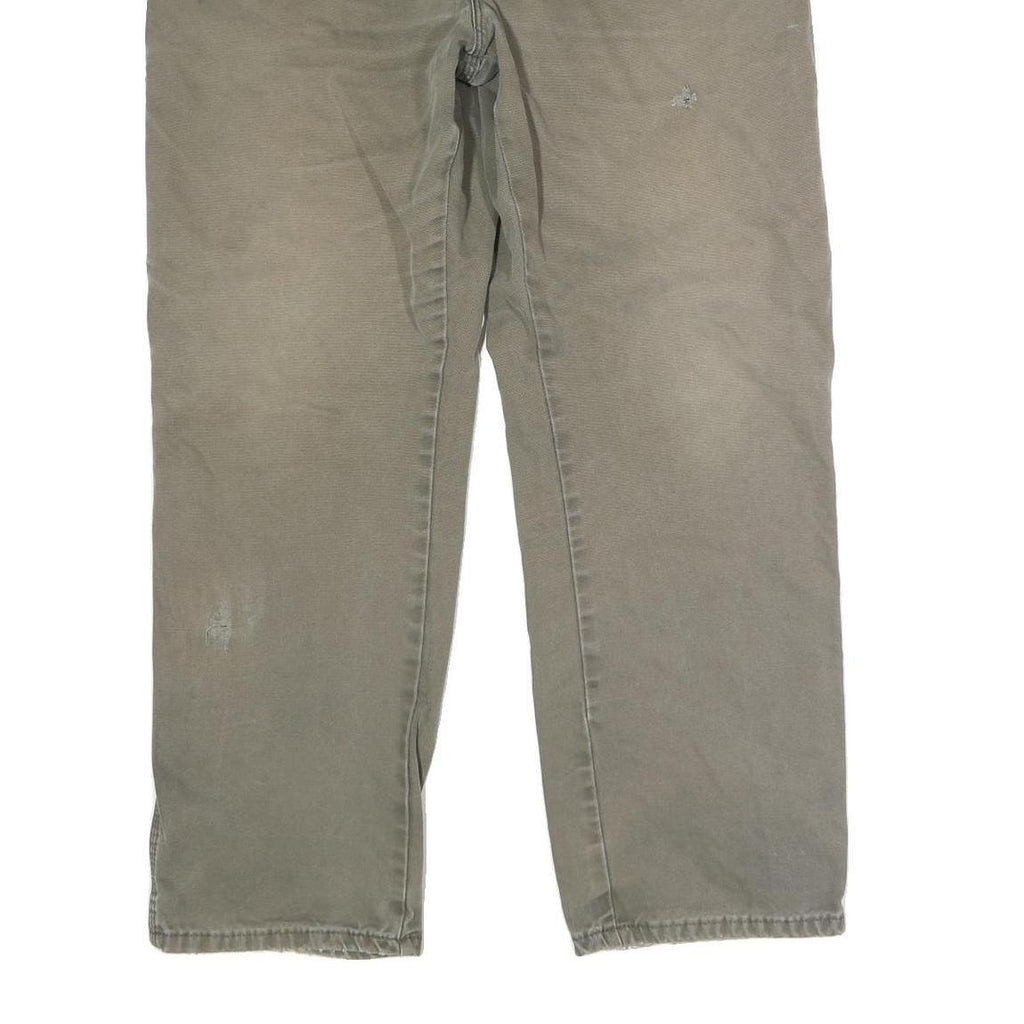 DICKIES Mens Cotton Beige Regular Fit Straight Trousers W38 L31 Workwear Button