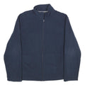 STARTER Mens Navy Blue Jacket L Polyester Zip Plain Casual Outerwear