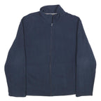 STARTER Mens Navy Blue Jacket L Polyester Zip Plain Casual Outerwear