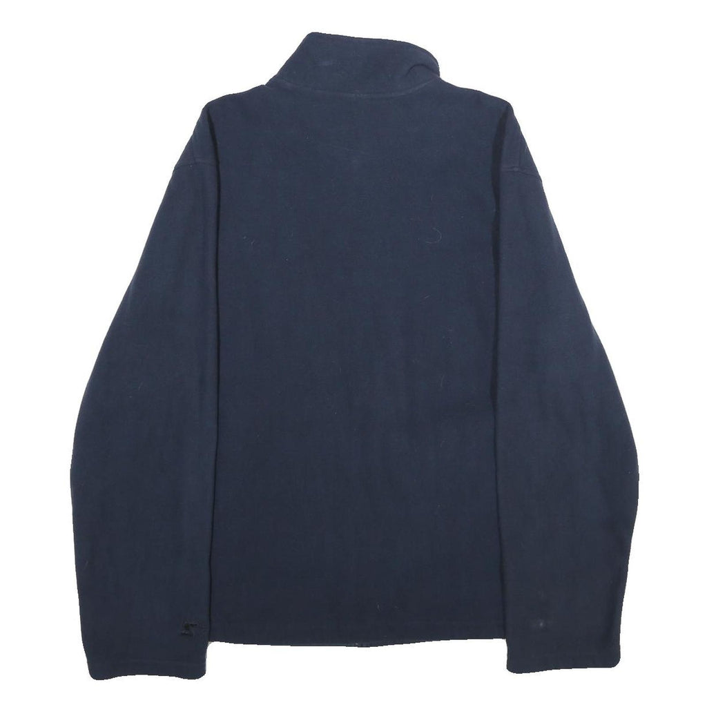 STARTER Mens Navy Blue Jacket L Polyester Zip Plain Casual Outerwear