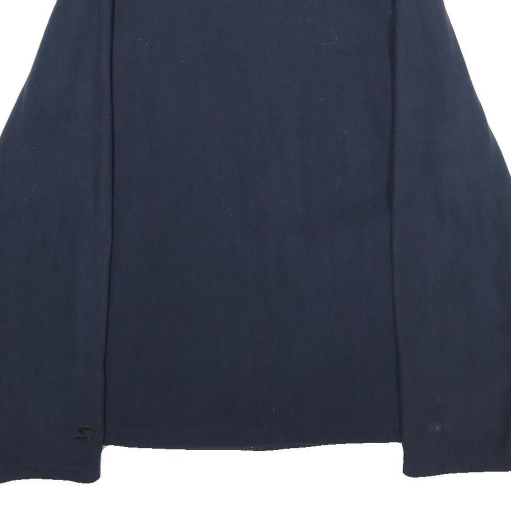 STARTER Mens Navy Blue Jacket L Polyester Zip Plain Casual Outerwear