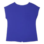 DOROTHY PERKINS Womens Blue Top Sleeveless Round Neck Pocket UK 10 Zip Back