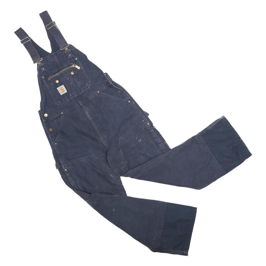 CARHARTT Mens Blue Cotton Dungarees Regular Fit Workwear M W32 L30 Durable