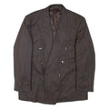 Mens Blazer Jacket Brown Wool Striped XL