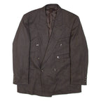 Mens Blazer Jacket Brown Wool Striped XL