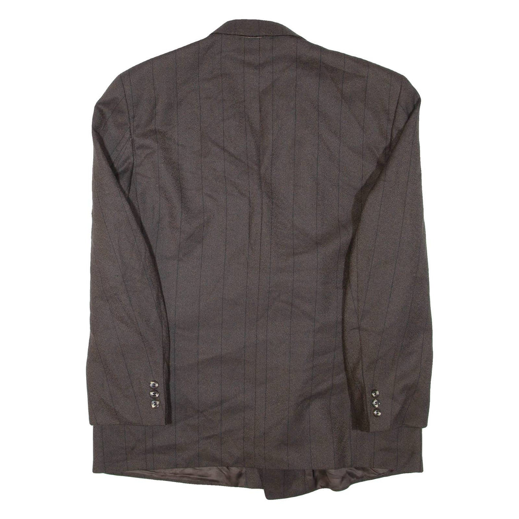 Mens Blazer Jacket Brown Wool Striped XL